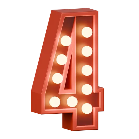 Numéro 4  3D Icon