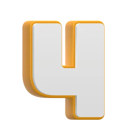 Numéro 4  3D Icon