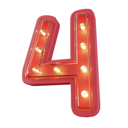Número 4  3D Icon