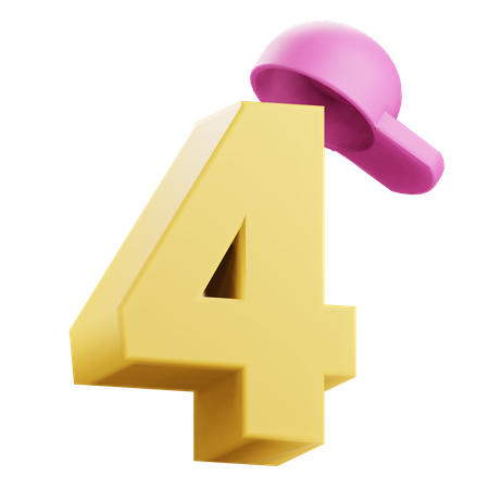 Número 4  3D Icon