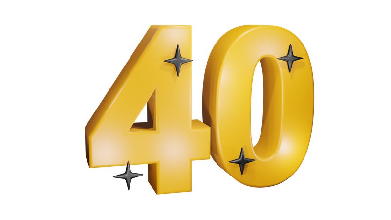 Número 40  3D Icon