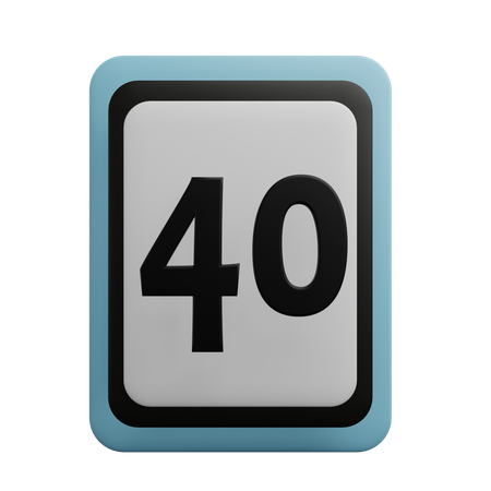 Número 40  3D Icon