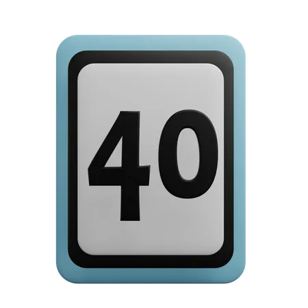 Número 40  3D Icon