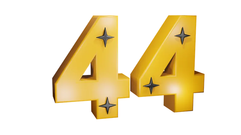 Numero 44  3D Icon