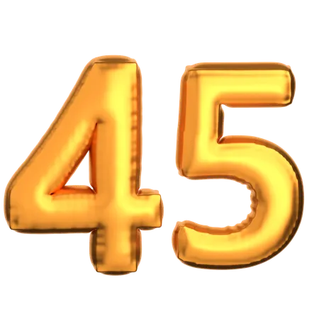 Número 45  3D Icon