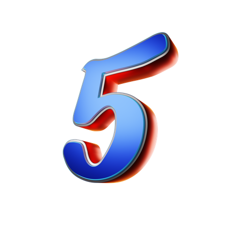 Tipografia número 5  3D Icon