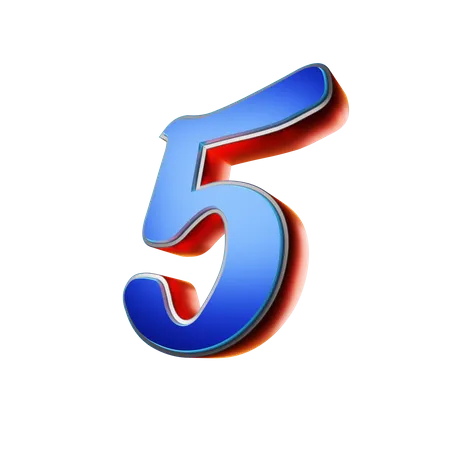 Tipografia número 5  3D Icon