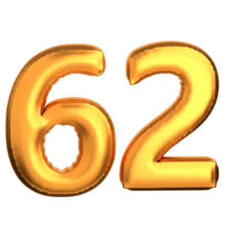 Numero 62  3D Icon