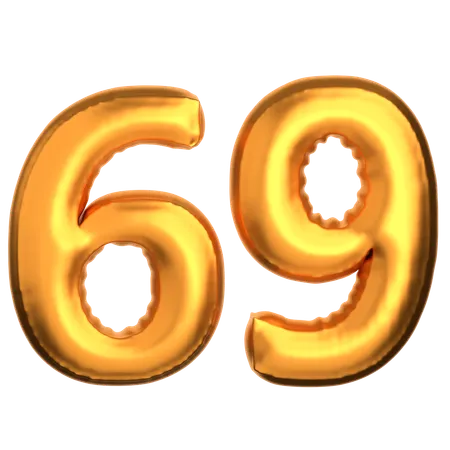 Número 69  3D Icon