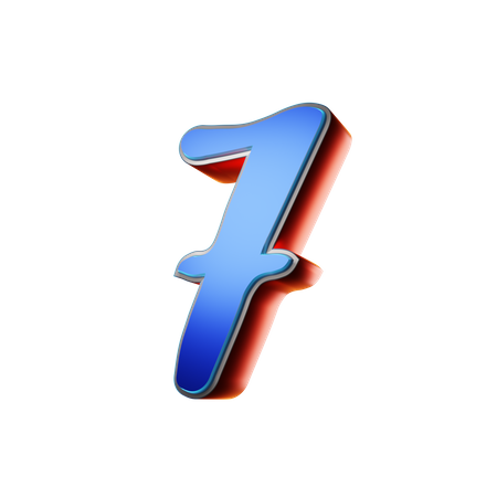 Tipografia número 7  3D Icon