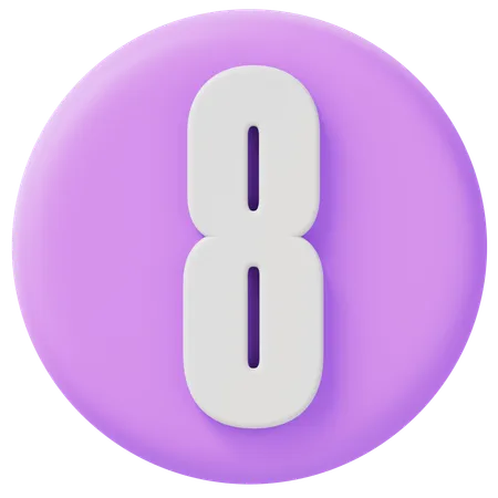 Numéro 8  3D Icon