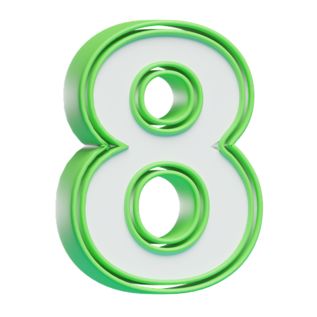 Numéro 8  3D Icon