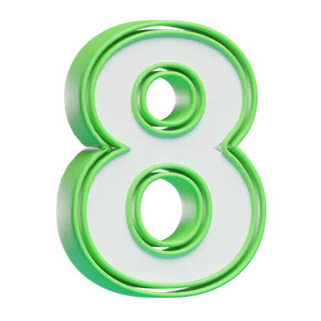 Numéro 8  3D Icon
