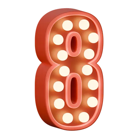 Numéro 8  3D Icon