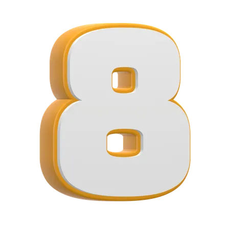 Numéro 8  3D Icon