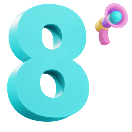 Numéro 8  3D Icon