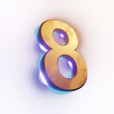 Efecto de texto número '8'  3D Icon