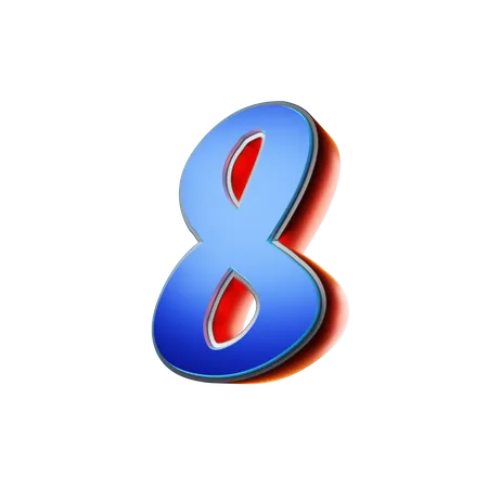 Tipografia número 8  3D Icon