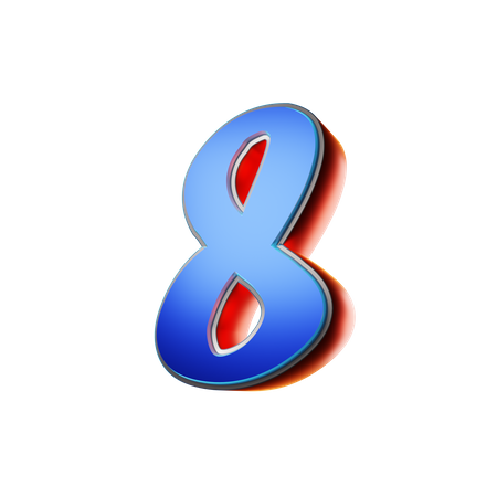 Typographie numéro 8  3D Icon