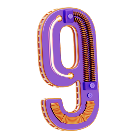 Numéro 9  3D Icon