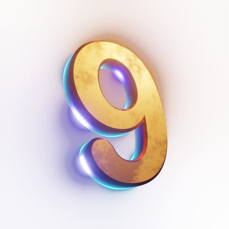 Efecto de texto número '9'  3D Icon