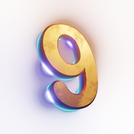 Efecto de texto número '9'  3D Icon