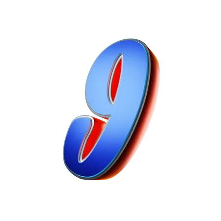 Tipografia número 9  3D Icon