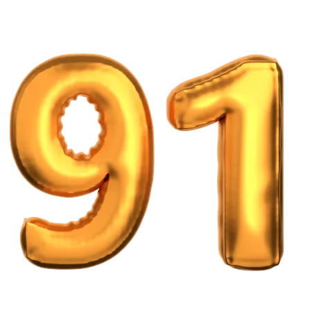 Numero 91  3D Icon