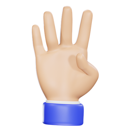 Mano numero cuatro  3D Icon