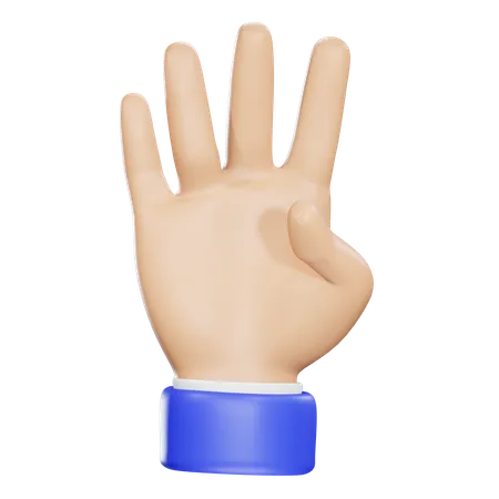 Mano numero cuatro  3D Icon