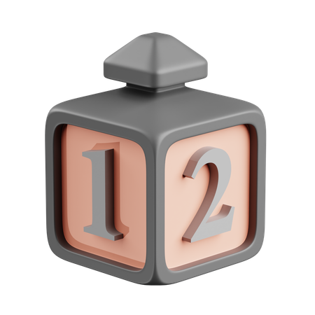 Cubo de numeros  3D Icon