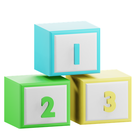 Cubos de numeros  3D Icon