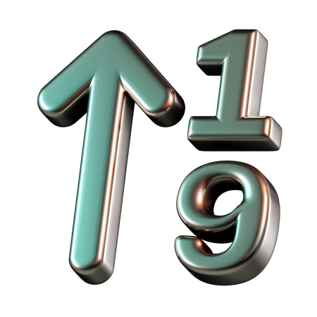 Flecha numérica descendente  3D Icon