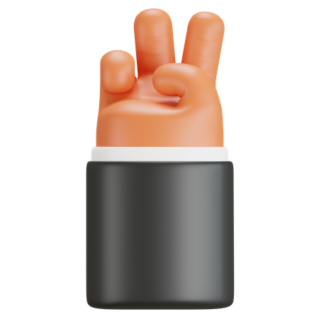 Geste de la main numéro deux  3D Icon