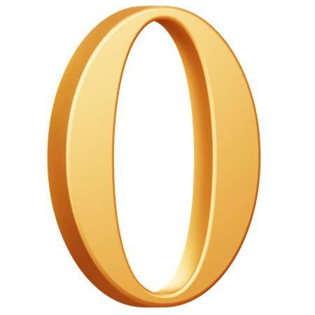 Número dourado zero  3D Icon