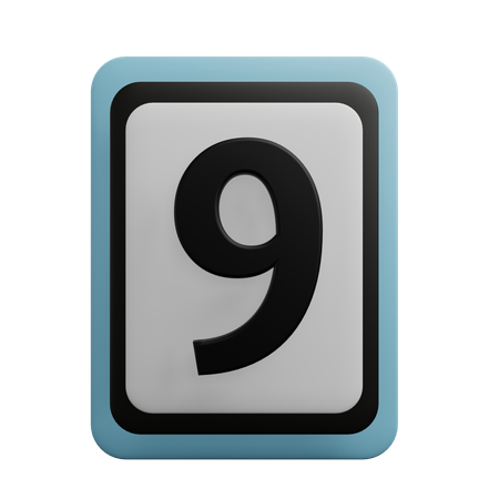 Número 9  3D Icon