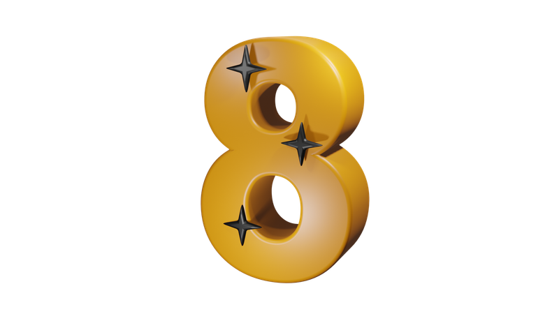 Numero ocho  3D Icon