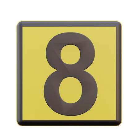 Oito Icone Numero 3 D 3D Icon