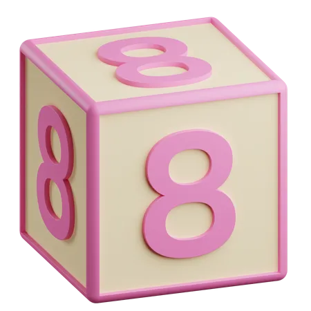 Ilustracao 3 D Numero Oito 3D Icon