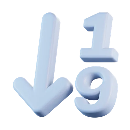 Numéro par ordre croissant  3D Icon