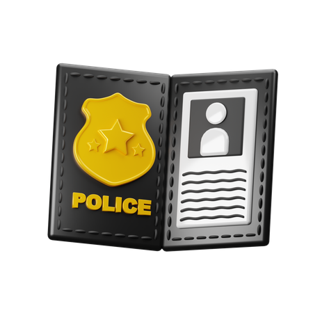 Pièce d'identité de la police  3D Icon