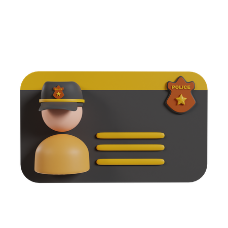 Pièce d'identité de la police  3D Icon