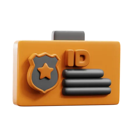 Pièce d'identité de la police  3D Icon