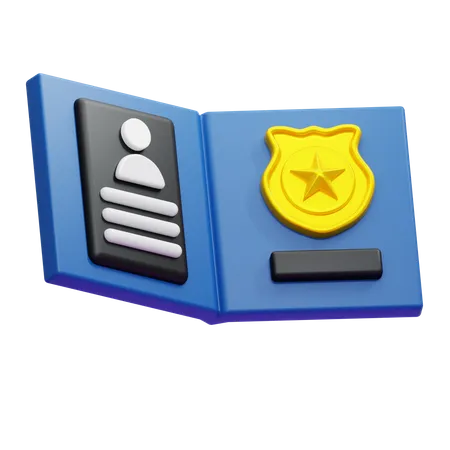 Pièce d'identité de la police  3D Icon