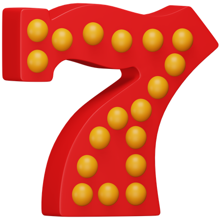Numéro porte-bonheur sept  3D Icon