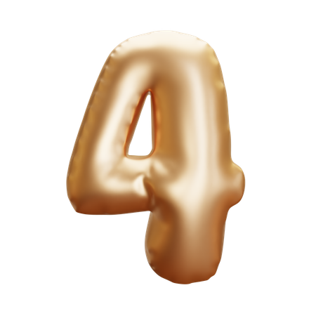 Numero quatro  3D Icon