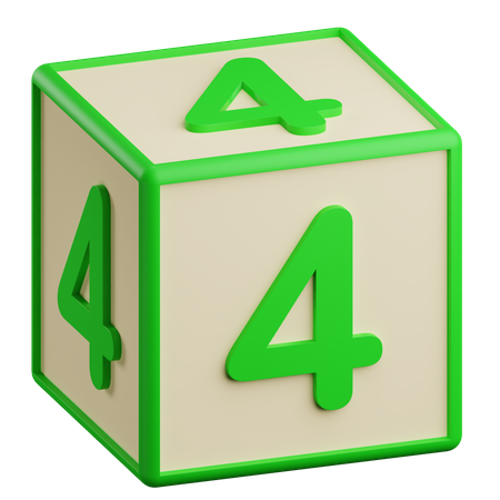 Numero quatro  3D Icon