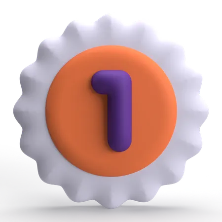 Número uno  3D Icon