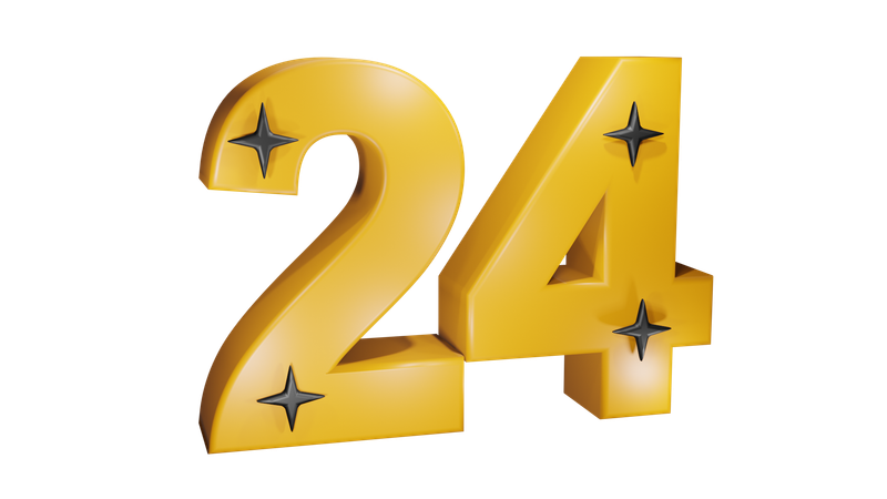 Número veinte 24  3D Icon