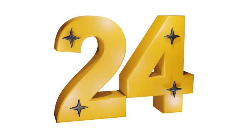 Número veinte 24  3D Icon